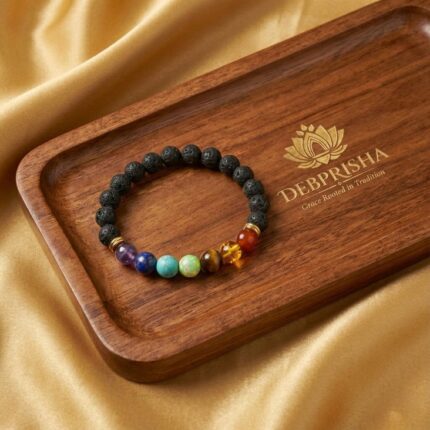 7 Chakra Lava Bracelet – Natural Healing Stone Bracelet for Positive Energy & Balance