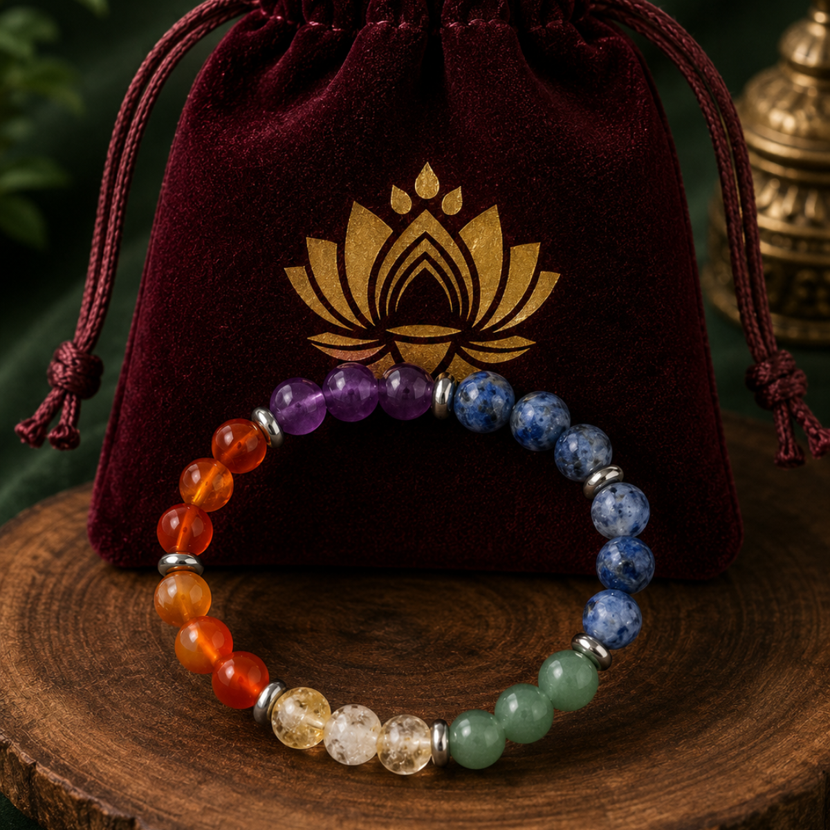 7chakra (3) Debprisha 7 Chakra Bracelet – Natural Crystal Healing Bracelet for Balance, Positivity & Inner Peace - Image 1