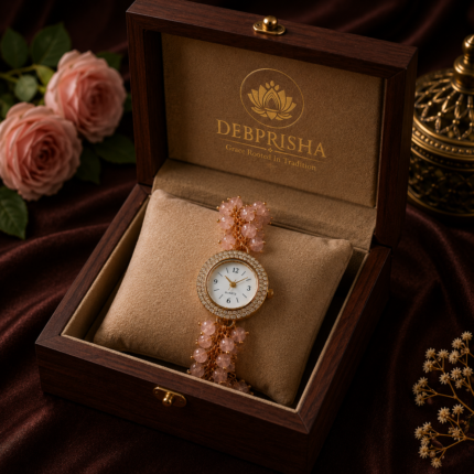 Rose Quartz Watch Bracelet – Natural Crystal Bracelet for Love, Peace & Positive Energy