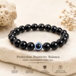 DebPrisha Obsidian Black Evil Eye Bracelet